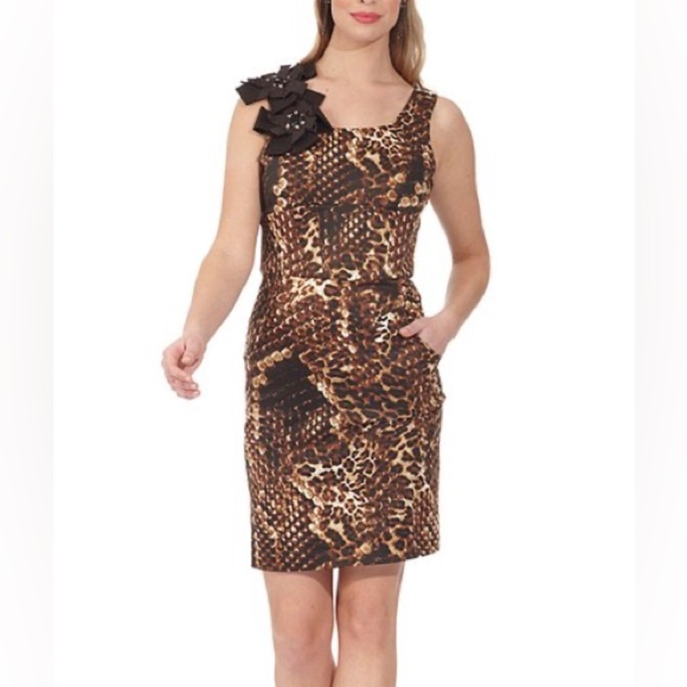 Nue by Shani Safari Shaper Dress Brown Sz 14